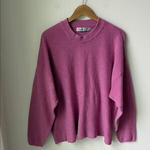 Free People Beach Oversized Knit Mockneck Sweater Cozy Layering Après Ski Size L